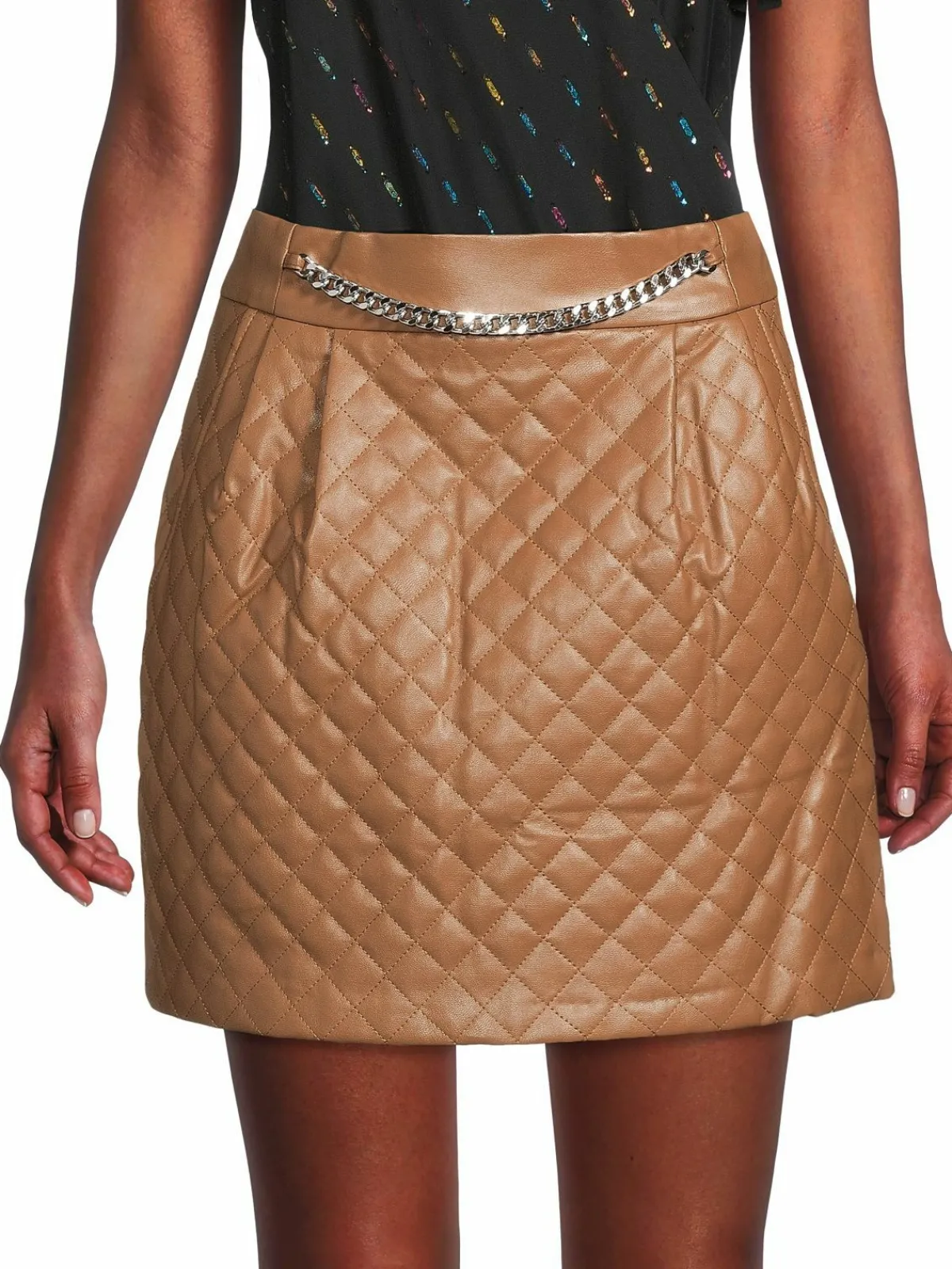 Women Amanda Uprichard Callum Quilted Faux Leather Mini Skirt