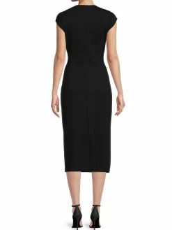 Women Calvin Klein Cap Sleeve Midi Sheath Dress