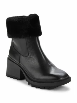 Karl Lagerfeld Paris Carey Sawooth Faux Fur Trim Ankle Boots
