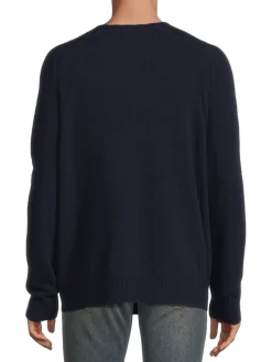 Versace Cashmere|Cashmere Blend Crewneck Sweater Navy
