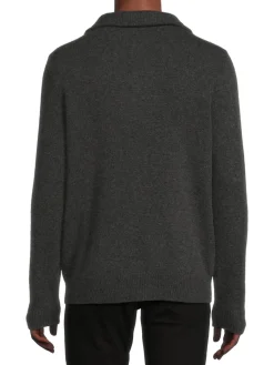 Saks Fifth Avenue Sweaters|Cashmere Quarter Zip Foldover Sweater