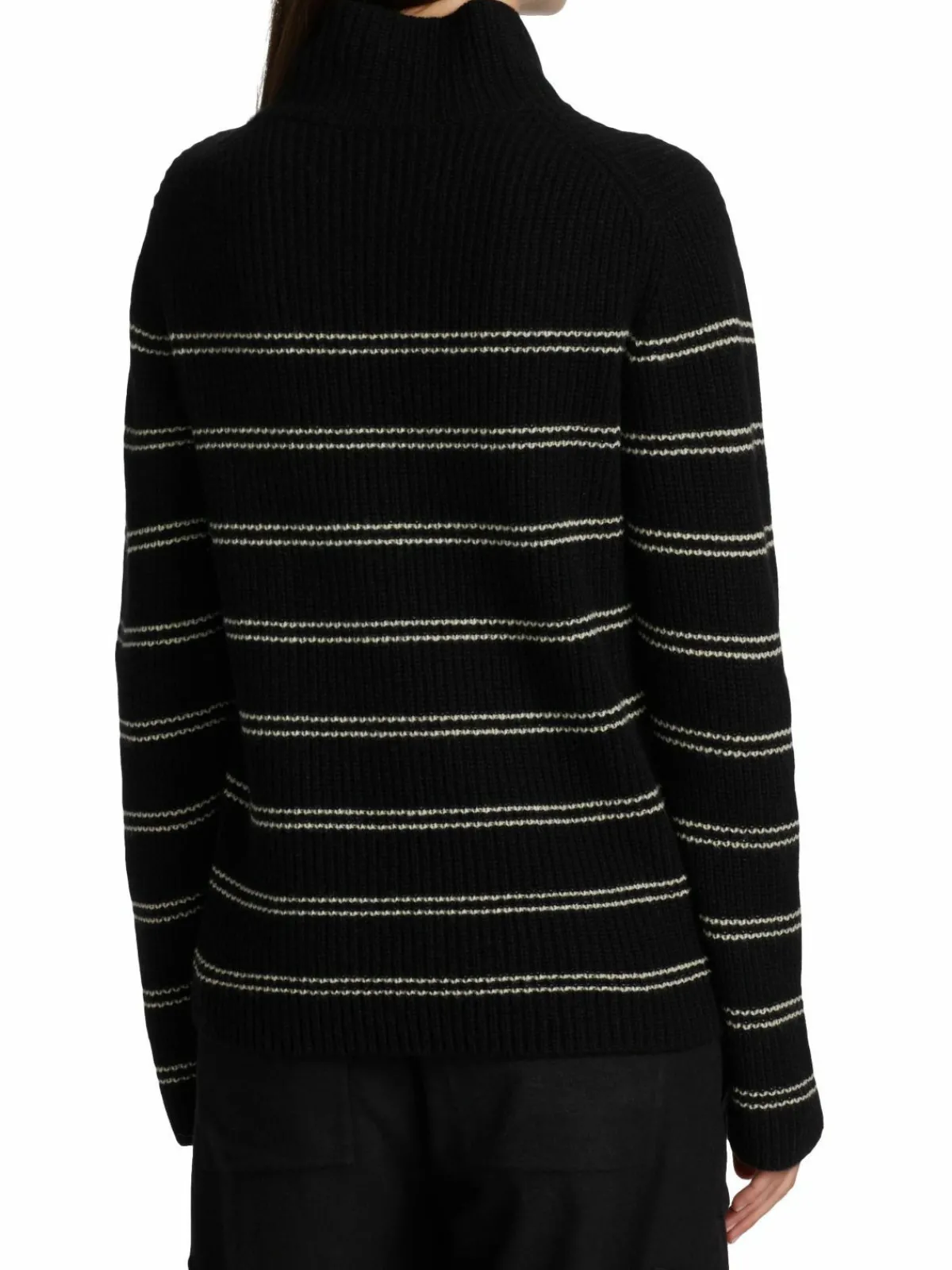 Women Vince Cashmere Striped Turtleneck Sweater