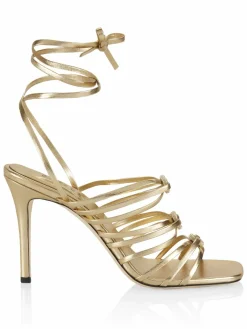 Serena Uziyel Catena Notte Metallic Leather Lace Up Sandals