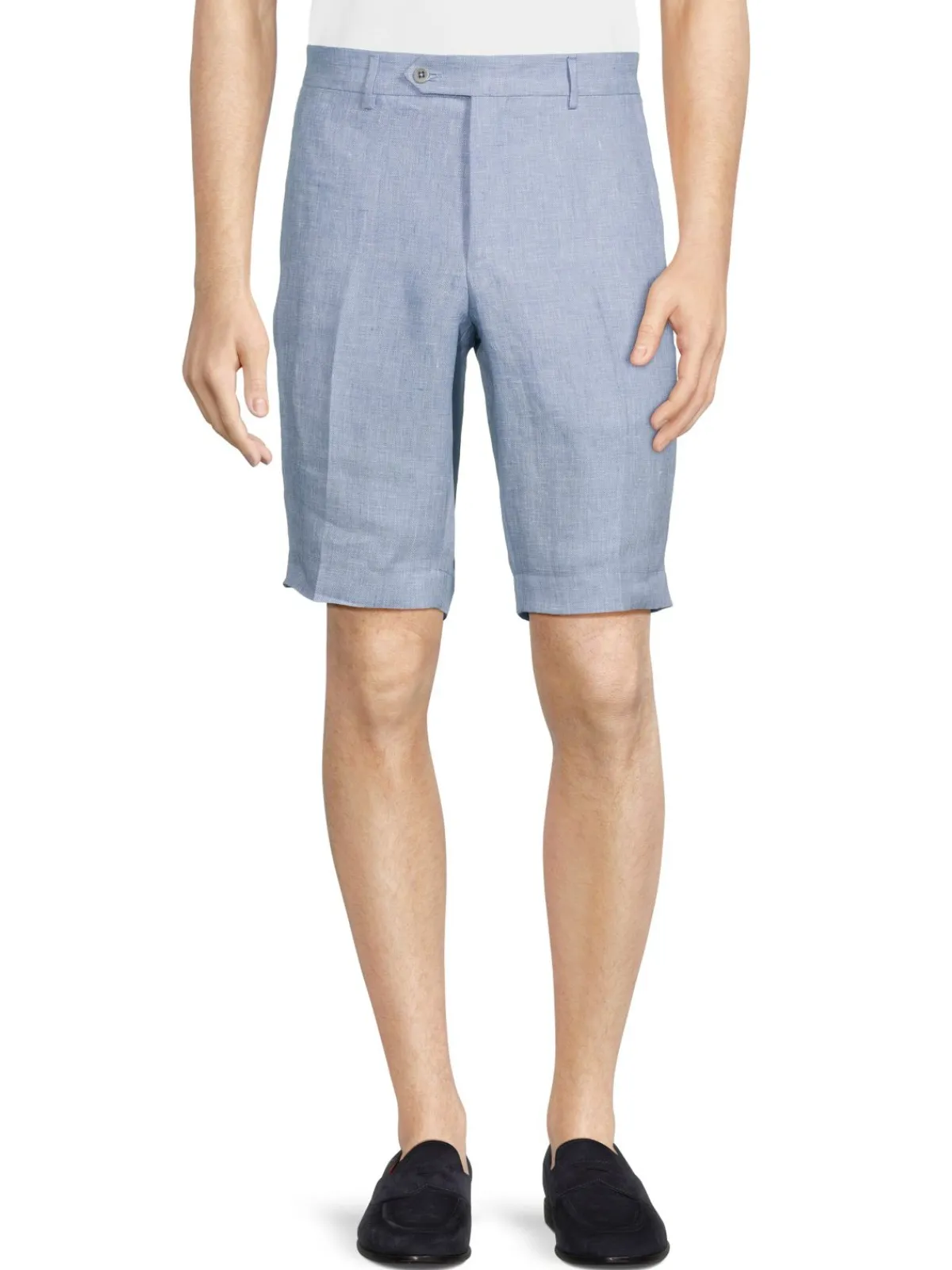 Zanella Shorts|Chad Linen Textured Shorts Blue