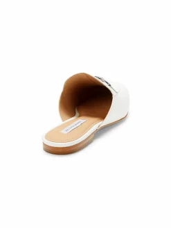 Saks Fifth Avenue Chain Trim Leather Mules