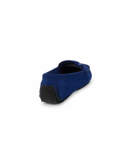 Saks Fifth Avenue Chain Trim Suede Driving Loafers