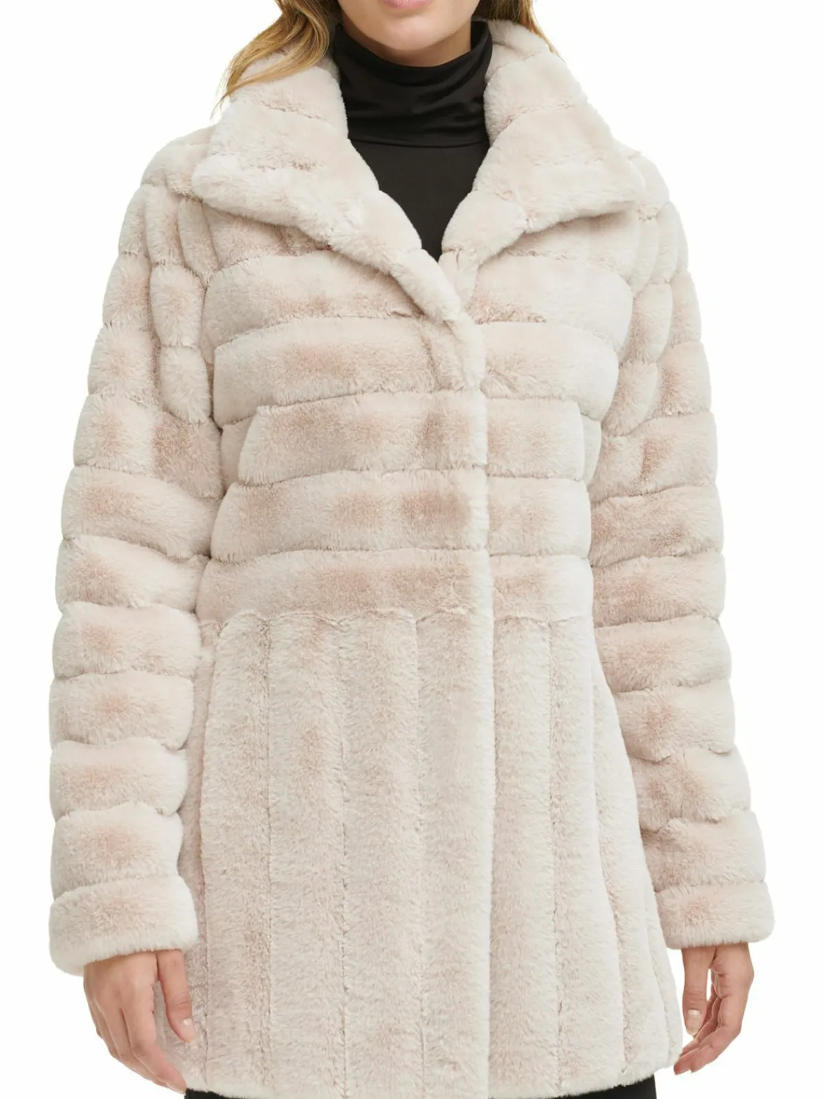 Women Kenneth Cole Channel Quilted Faux Fur Coat