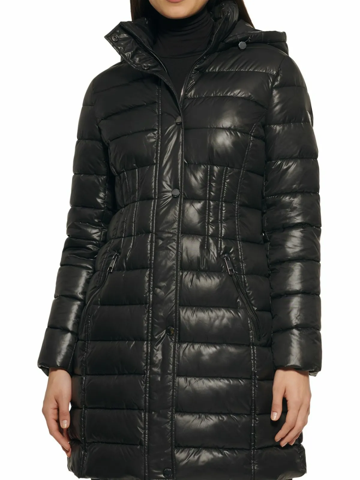 Women Guess Channel Quilted Puffer Jacket