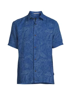 Ted Baker Linen|Chaplin Coral Print Linen Shirt Blue