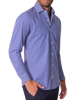 Bertigo Casual Button-Down Shirts|Charlie Striped Shirt Navy