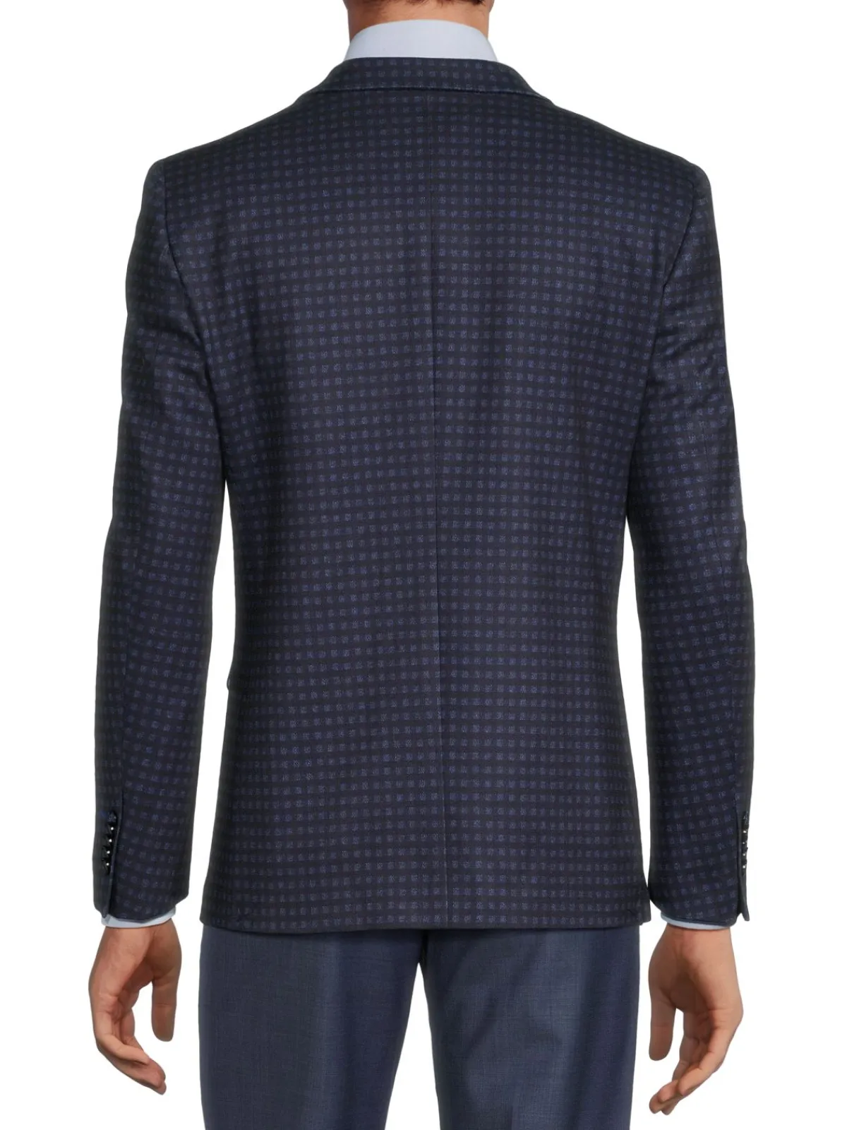 Soul of London Blazers & Sportcoats|Checked Single Breasted Blazer Royal Blue