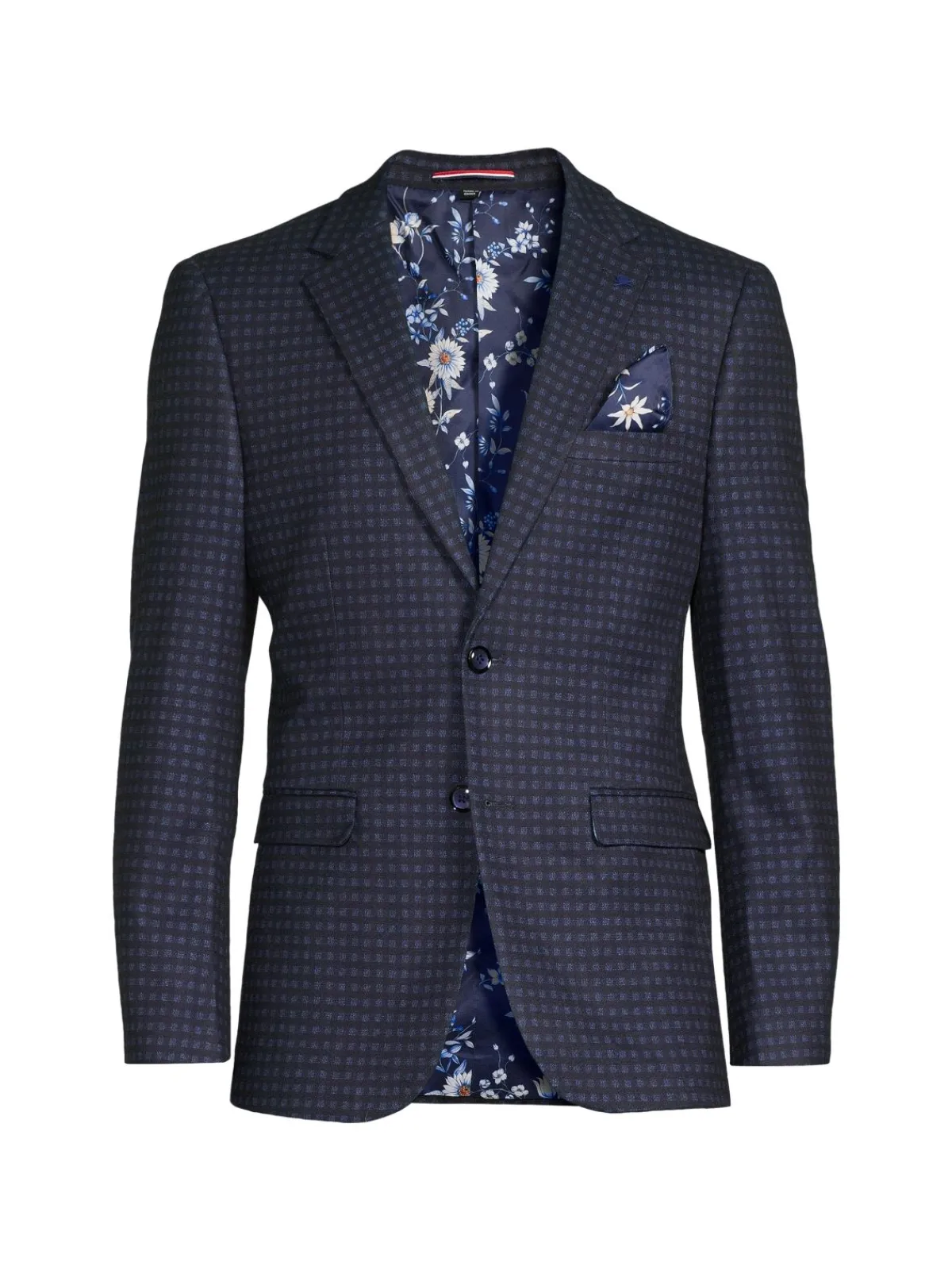 Soul of London Blazers & Sportcoats|Checked Single Breasted Blazer Royal Blue
