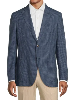 Luciano Barbera Blazers & Sportcoats|Checked Wool Blazer Navy