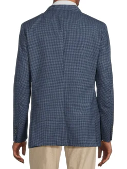 Luciano Barbera Blazers & Sportcoats|Checked Wool Blazer Navy