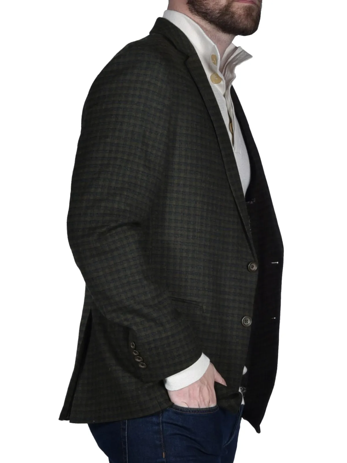 Original Penguin Blazers & Sportcoats|Checked Wool Blend Blazer Grey