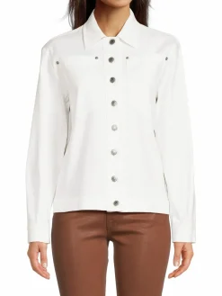 Women Piazza Sempione Chest Pocket Linen Blend Shirt Jacket