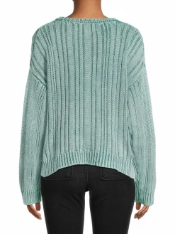 Women Vintage Havana Chunky Cable Knit Sweater