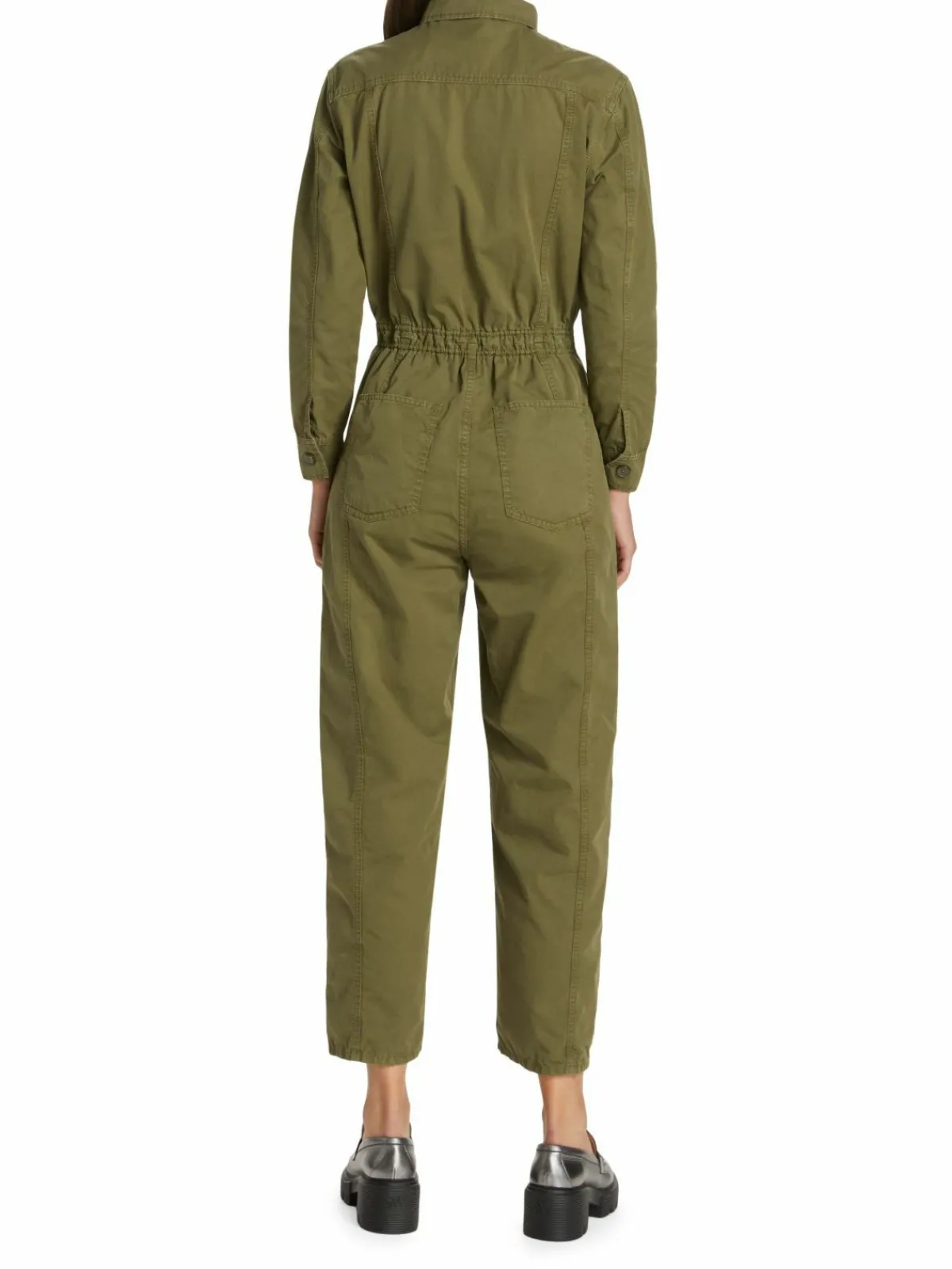 Women Frame Cinched Twill Jumpsuit