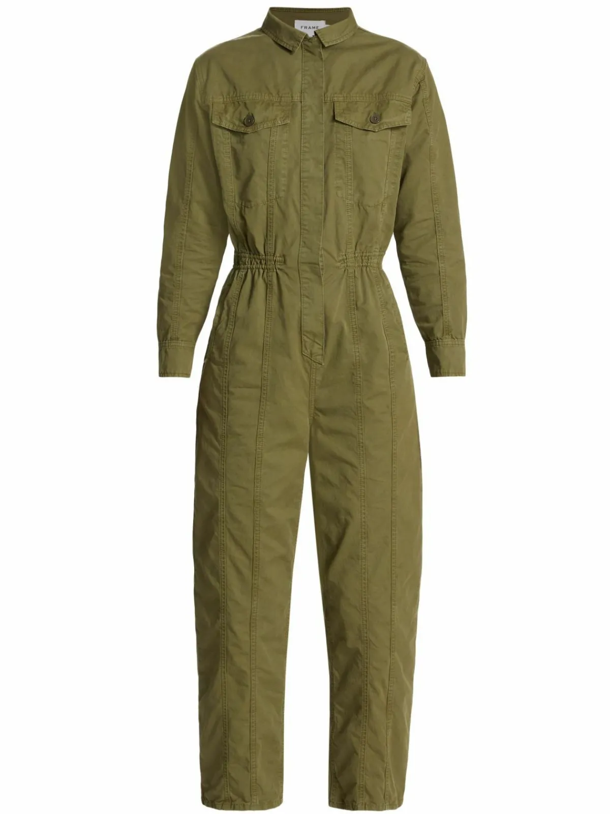 Women Frame Cinched Twill Jumpsuit