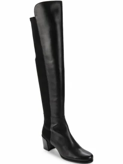Stuart Weitzman City Leather Block Heel Over The Knee Boots