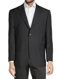 Saks Fifth Avenue Blazers & Sportcoats|Classic Fit Notch Lapel Wool Blazer Black