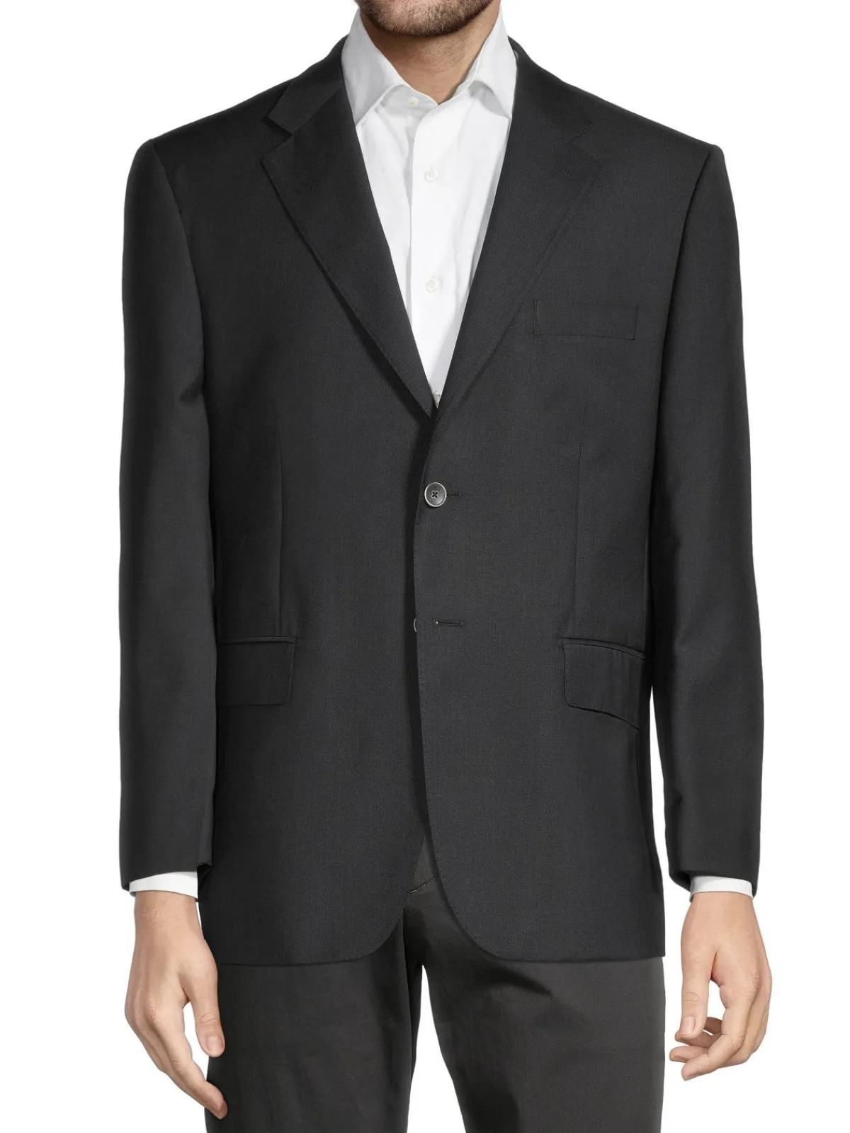 Saks Fifth Avenue Blazers & Sportcoats|Classic Fit Notch Lapel Wool Blazer Black