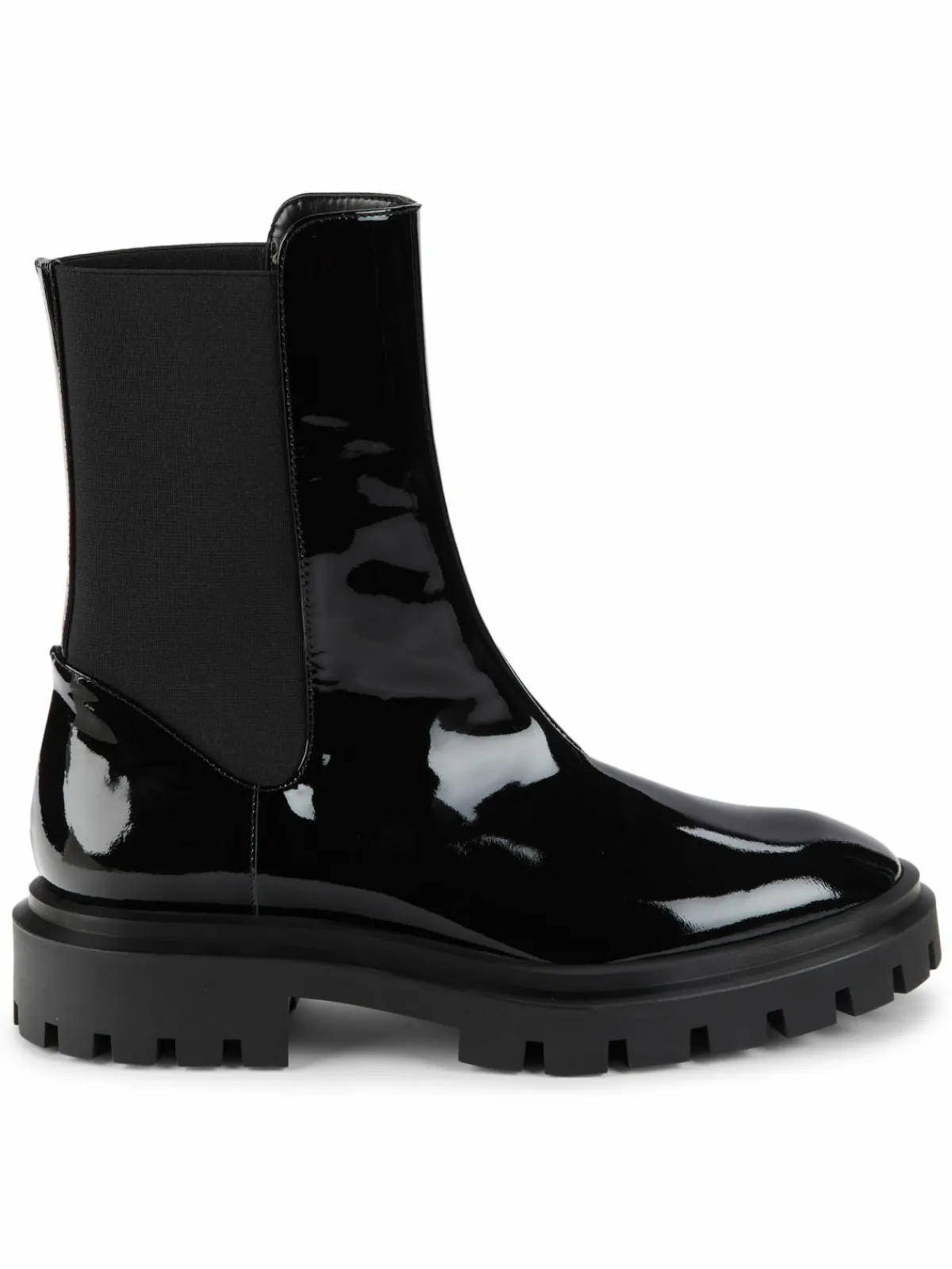 Stuart Weitzman Coated Leather Trim Chelsea Boots