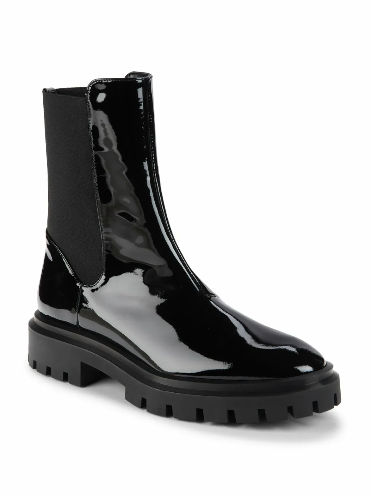 Stuart Weitzman Coated Leather Trim Chelsea Boots