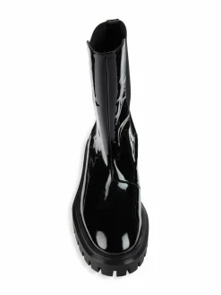 Stuart Weitzman Coated Leather Trim Chelsea Boots