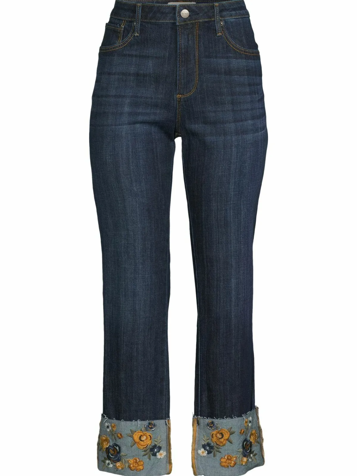 Women Driftwood Colette Floral Cuff Straight Jeans