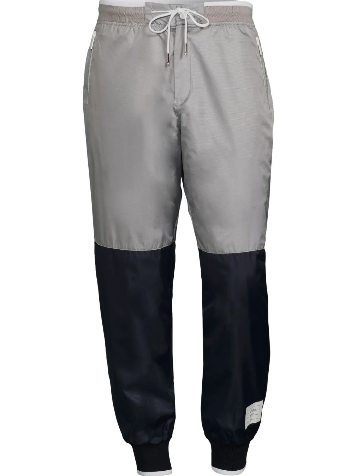 Thom Browne Pants|Colorblock Drawstring Joggers Grey Navy