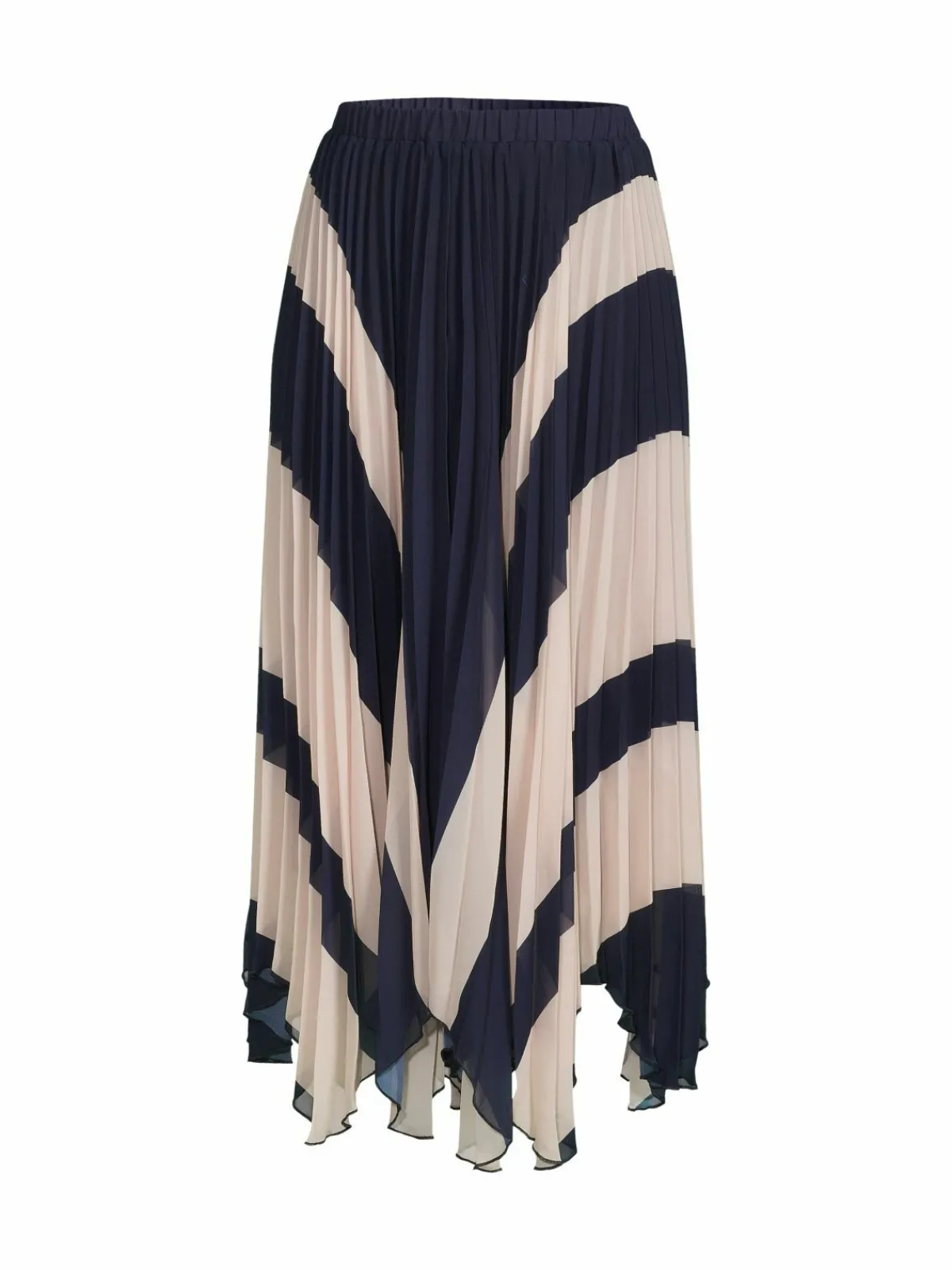 Women Wdny Colorblock Pleated Maxi Skirt