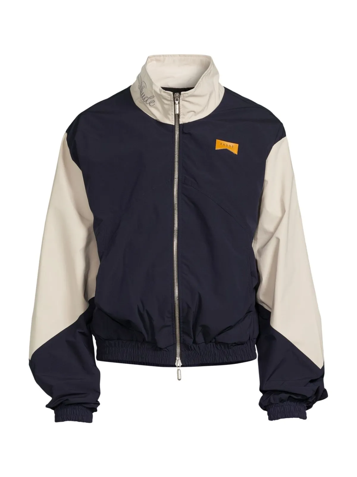 R H U D E Coats & Jackets|Colorblocked Logo Jacket Navy