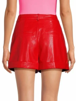 Women Alice + Olivia Conry Pleated Faux Leather Shorts
