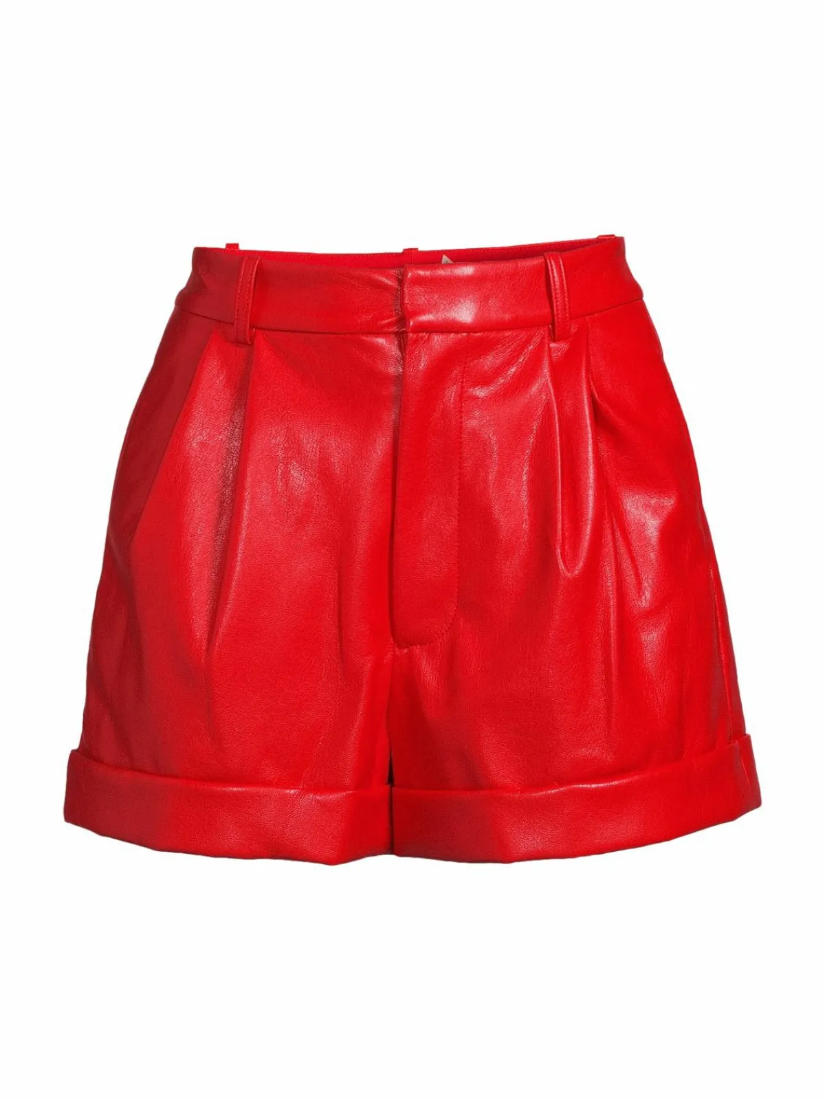 Women Alice + Olivia Conry Pleated Faux Leather Shorts