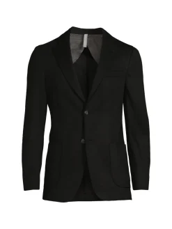 Samuelsohn Blazers & Sportcoats|Contemporary Fit Solid Wool Sportcoat Black