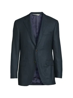 Samuelsohn Blazers & Sportcoats|Contemporary Fit Textured Wool Jacket Blue