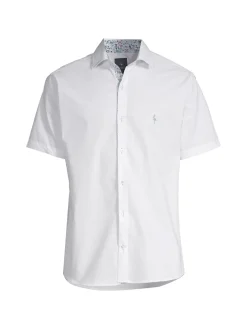 TailorByrd Casual Button-Down Shirts|Contrast Short-Sleeve Button-Down Shirt