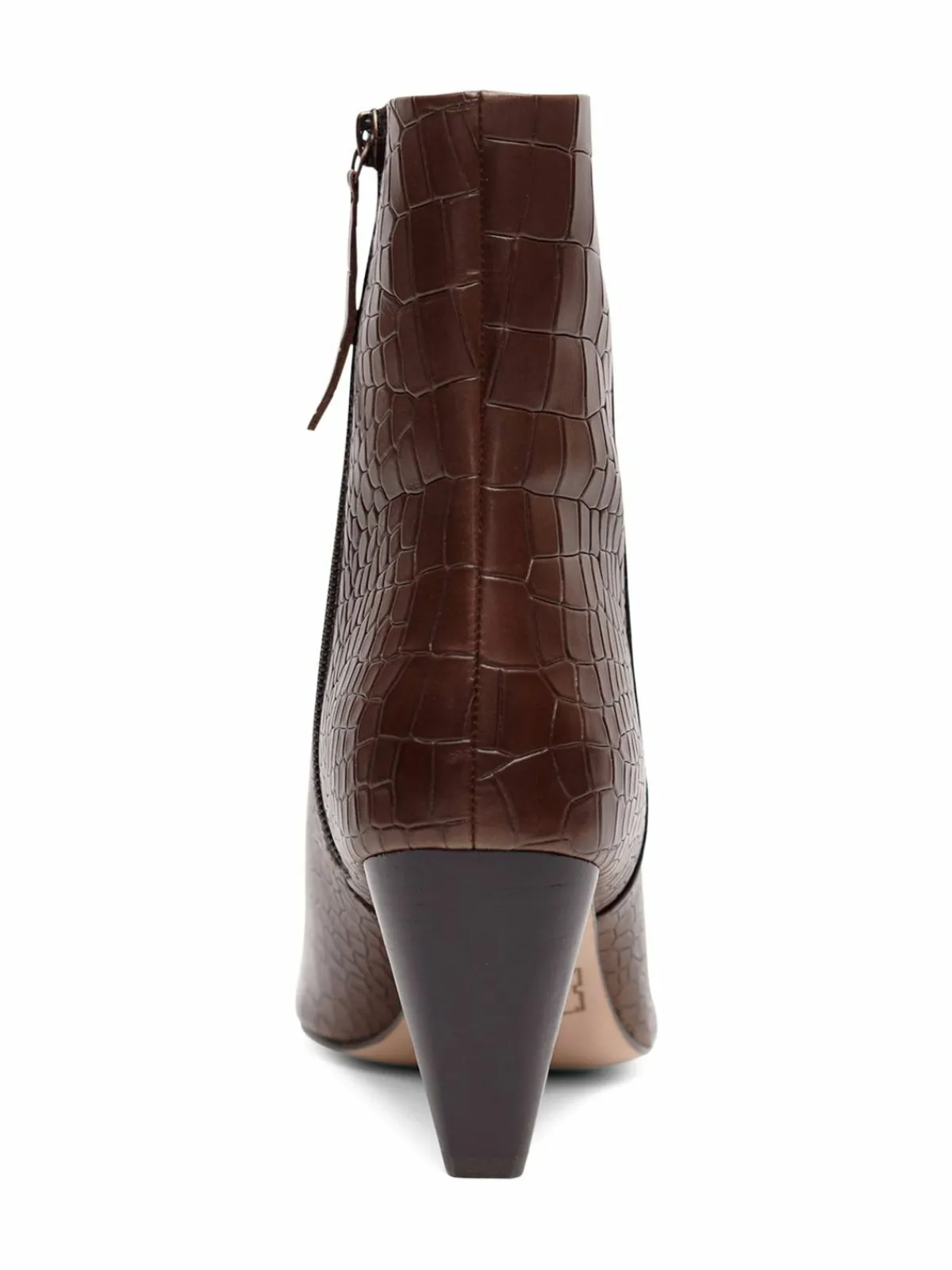 Anthony Veer Cora Croc-Embossed Leather Heel Zip Boots