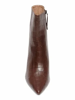 Anthony Veer Cora Croc-Embossed Leather Heel Zip Boots
