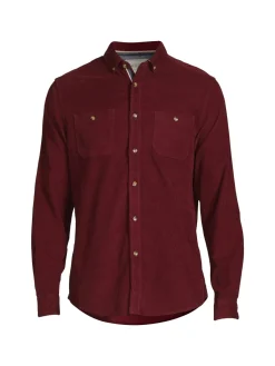 Heritage Report Collection Casual Button-Down Shirts|Corduroy Button Down Shirt Burgundy