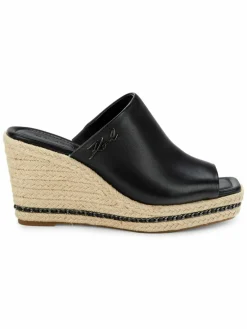 Karl Lagerfeld Paris Corissa Leather Wedge Espadrilles