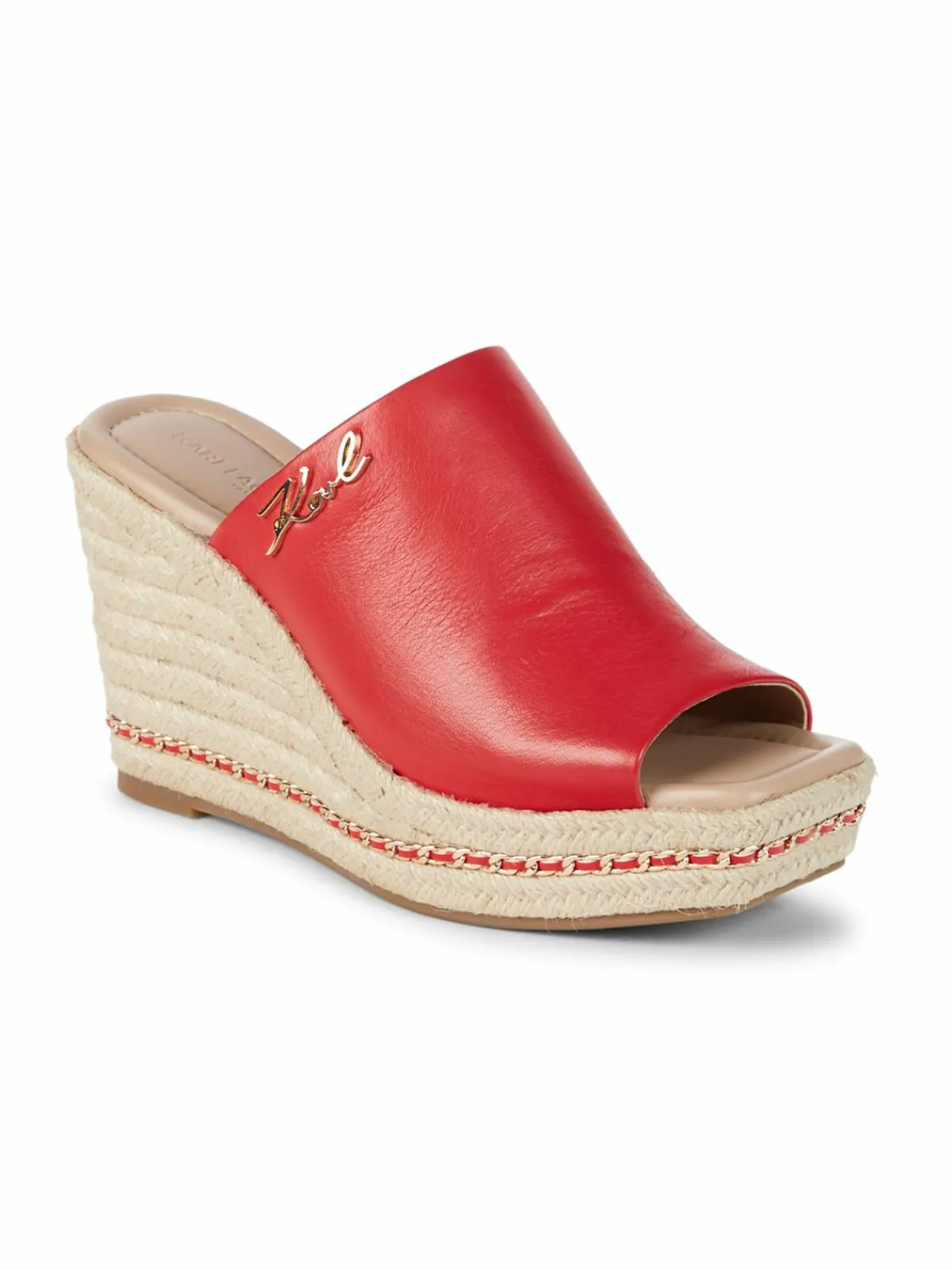 Karl Lagerfeld Paris Corissa Leather Wedge Espadrilles