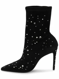 Stuart Weitzman Cosmic Crystal Suede Sock Booties