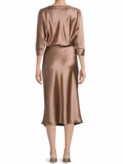 Women Renee C. Cowlneck Satin Midi Dress