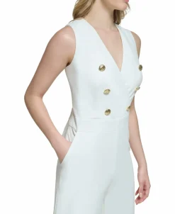 Women Karl Lagerfeld Paris Crepe Cropped Jumpsuit