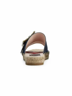 Roger Vivier Crystal & Denim Espadrille Slides