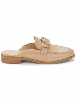 Stuart Weitzman Crystal Buckle Leather Mules