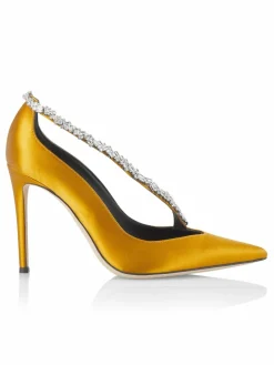 Giuseppe Zanotti Crystal Embellished Satin Pumps