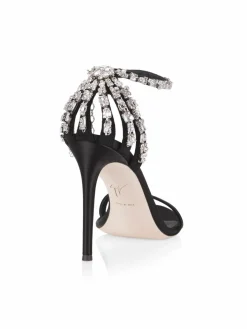 Giuseppe Zanotti Crystal-Embellished Leather High-Heel Sandals